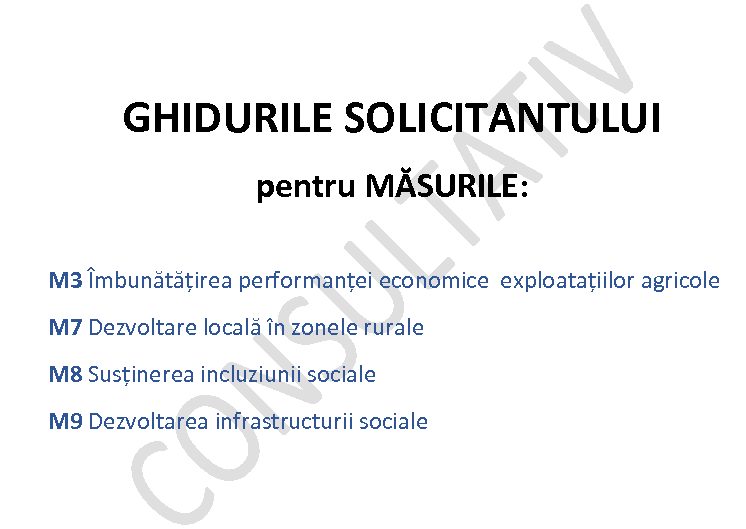 Ghiduri consultative pentru măsurile M3, M7, M8 și M9